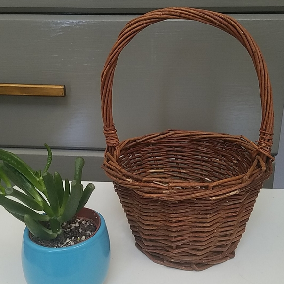 Hand Crafted Other - Natural vine twig woven basket with handle